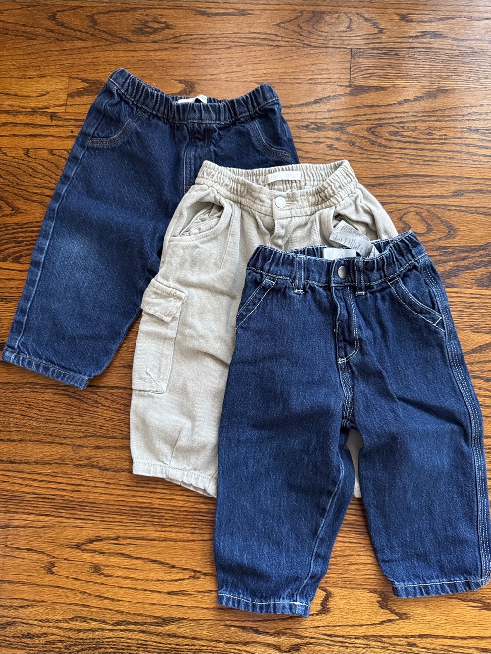 Lot of 3 Zara Boys Jeans Cargo Pants Size 18M